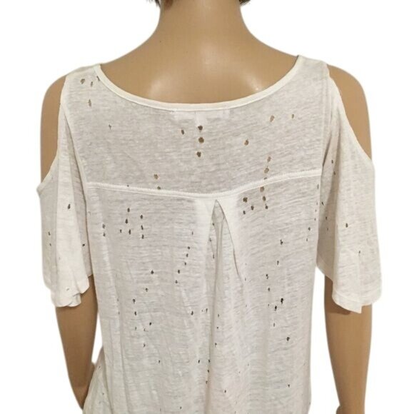 Olivaceous -- Cold Shoulder Linen Blend Top or Coverup - Picture 11 of 16